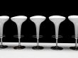 Stylish white cafeteria chair isolated on black background