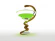 Golden snake on white background medical symbol