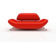 Red sofa on white background