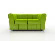 Green sofa on white background  insulated 3d