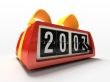 Red watch - counter on white background New year gift