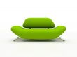 Green sofa on white background  insulated 3d