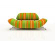 striped sofa on white background  insulated 3d