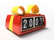 Red watch - counter on white background New year gift