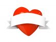 Valentine heart with tape isolated on white background 3D