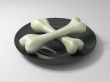 Black plate with bone