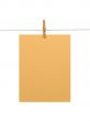Orange paper sheet on a clothes line (+2 clipping paths)