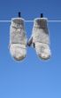 Mittens hanging to dry