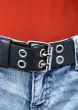 Black leather belt and orange shirt