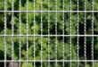 Metal grid on blurry background