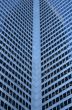 Inside corner of a glass-windowed office tower