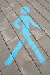 Pedestrian sign on the pavement