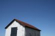 White hut and the blue sky