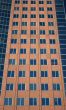 Windows of a terracotta-colored building