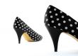 Black polka high heel shoes