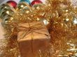 Golden christmas gift box