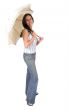 casual girl holding an umbrella