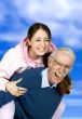 girl and her father having fun