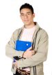 young student holding notebooks