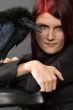beautiful witch with raven