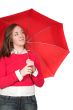 girl with red umbrella