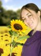 beautiful girl in sunflower field