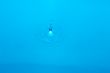 waterdrops in blue water