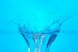 big blue splashing water