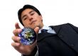business man catching the world