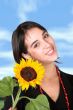beautiful girl with sunflower