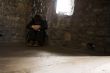 isolated girl in a dark room