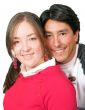 beautiful couple over white