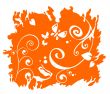 Orange floral pattern
