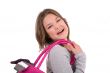 Happy shopping teenager