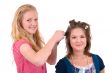 Doing her hair