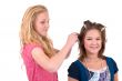Doing her hair