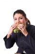 Enjoying a healthy sandwich