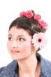 Beautiful brunette with flowers