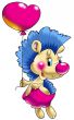 The cheerful hedgehog with a balloon