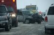 Traffic accident, on icy road