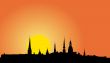 Old Riga panorama silhouette