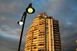 Apartment Tower And Streetlight