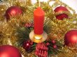 Christmas decoration with red candle