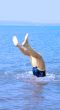 man jump in water