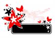 red grunge flower frame