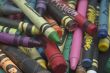 Close- up of used crayons