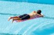 Relaxing in a pool