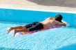 Relaxing in a pool