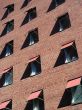 Windows with awnings