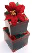 Red Poinsettia on Box of Gifts